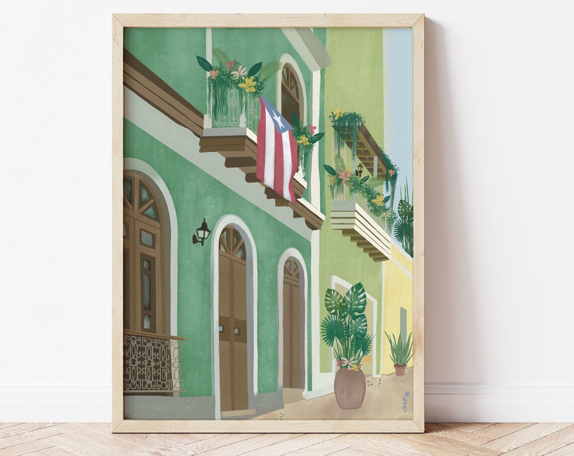 Puerto Rico Illustration, San Juan Travel Poster
