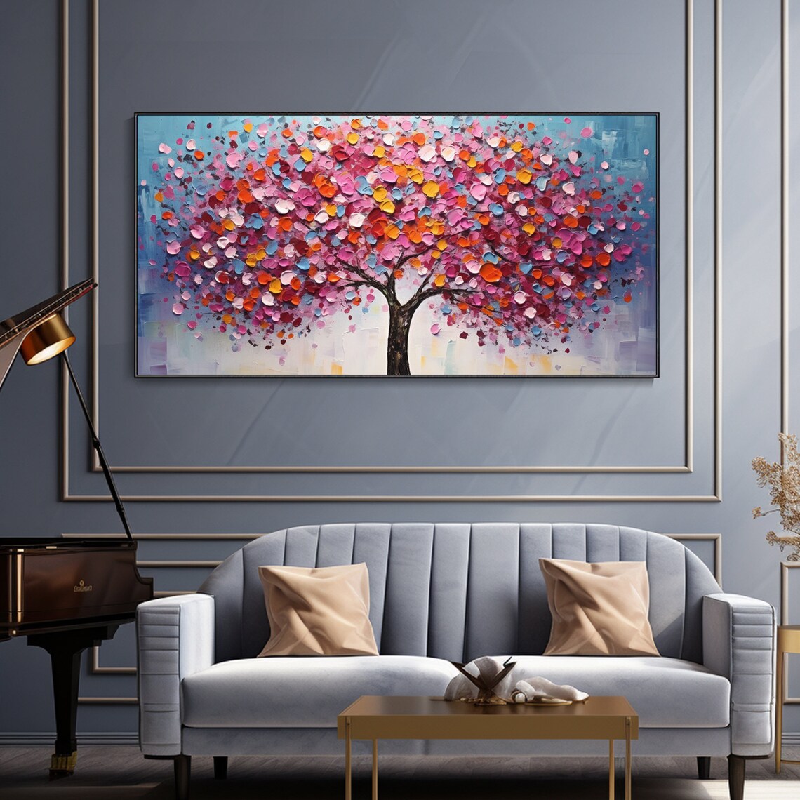 Colorful Tree Texture, Life Tree Abstract Landscape Art Print - Image 2