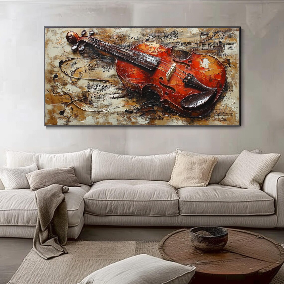 Violin Oil Painting Art Print, Music Room Decor - Image 3