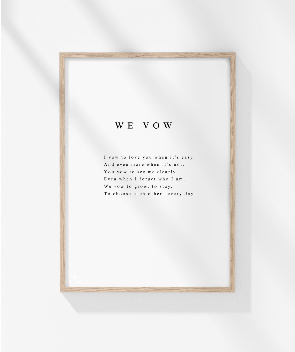 We Vow Wedding Vow Poem Romantic Minimalist Gold Frame Decor Poster - Image 3