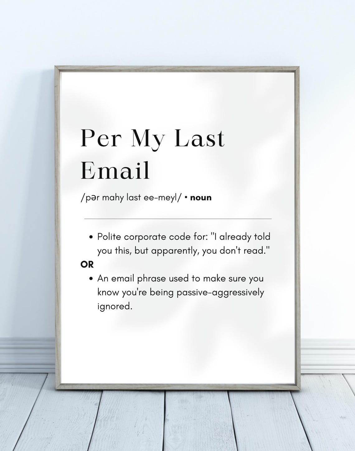 Per My Last Email Funny Corporate Definition Office Humor Poster - Image 2