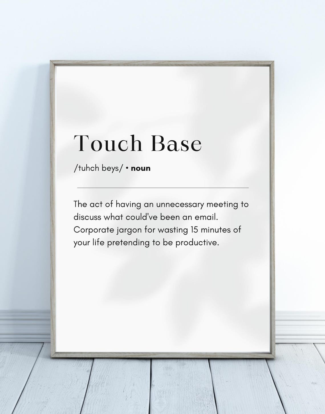 Touch Base Definition Funny Corporate Meeting Jargon Humor Poster - Image 2