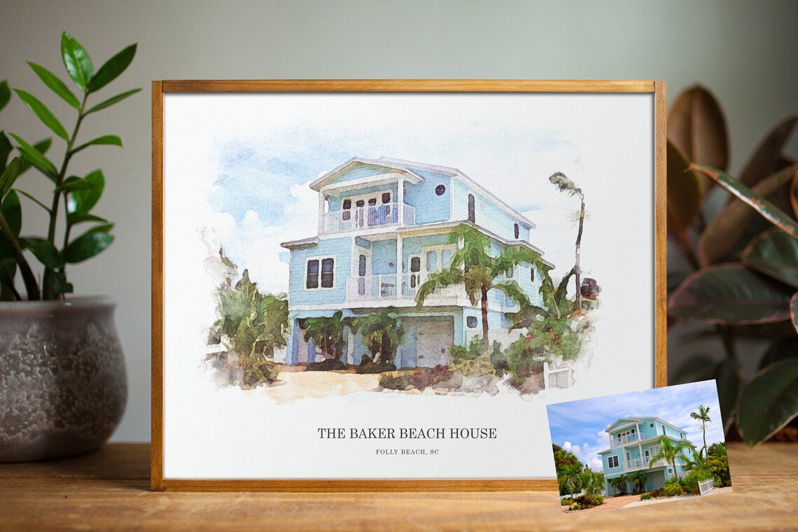 Custom Watercolor House Portrait, Housewarming Art Print - Image 3