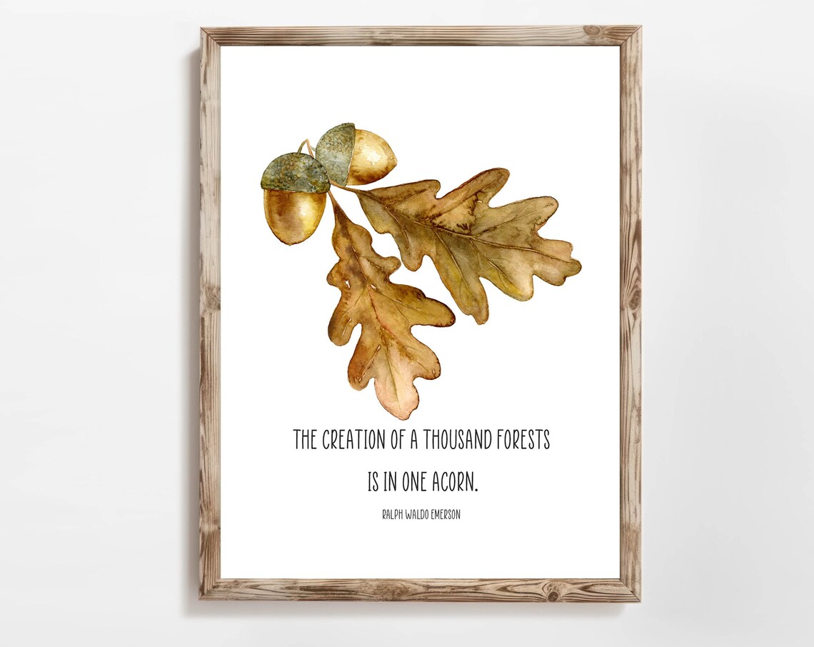 Acorn Quote Home Decor, Woodland Wall Art Print