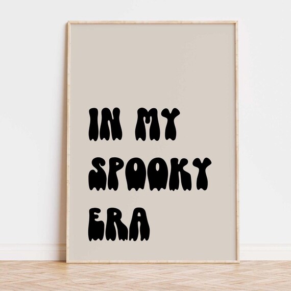 In My Spooky Era Beige Halloween Retro Bubble Letters Poster