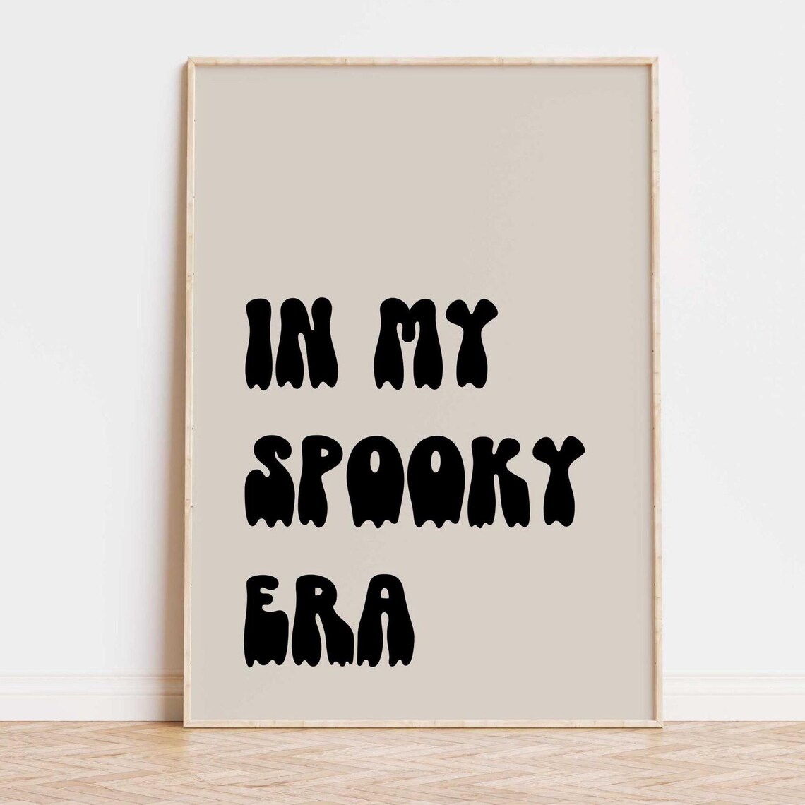 In My Spooky Era Beige Halloween Retro Bubble Letters Poster