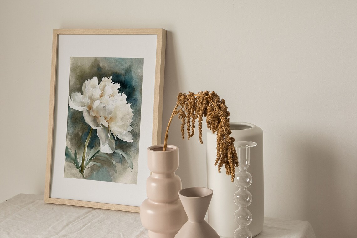 Peony Painting Floral Watercolor Art Print - Image 4