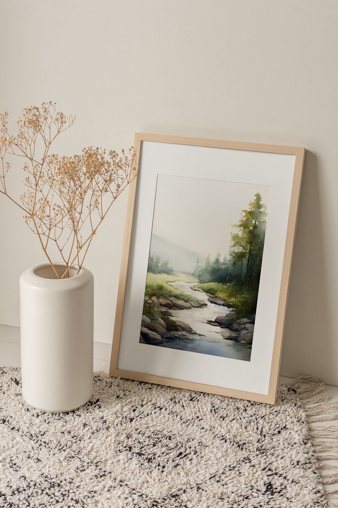 Pine Creek Colorado Mountain Stream Rocky River Watercolor Poster - Image 2