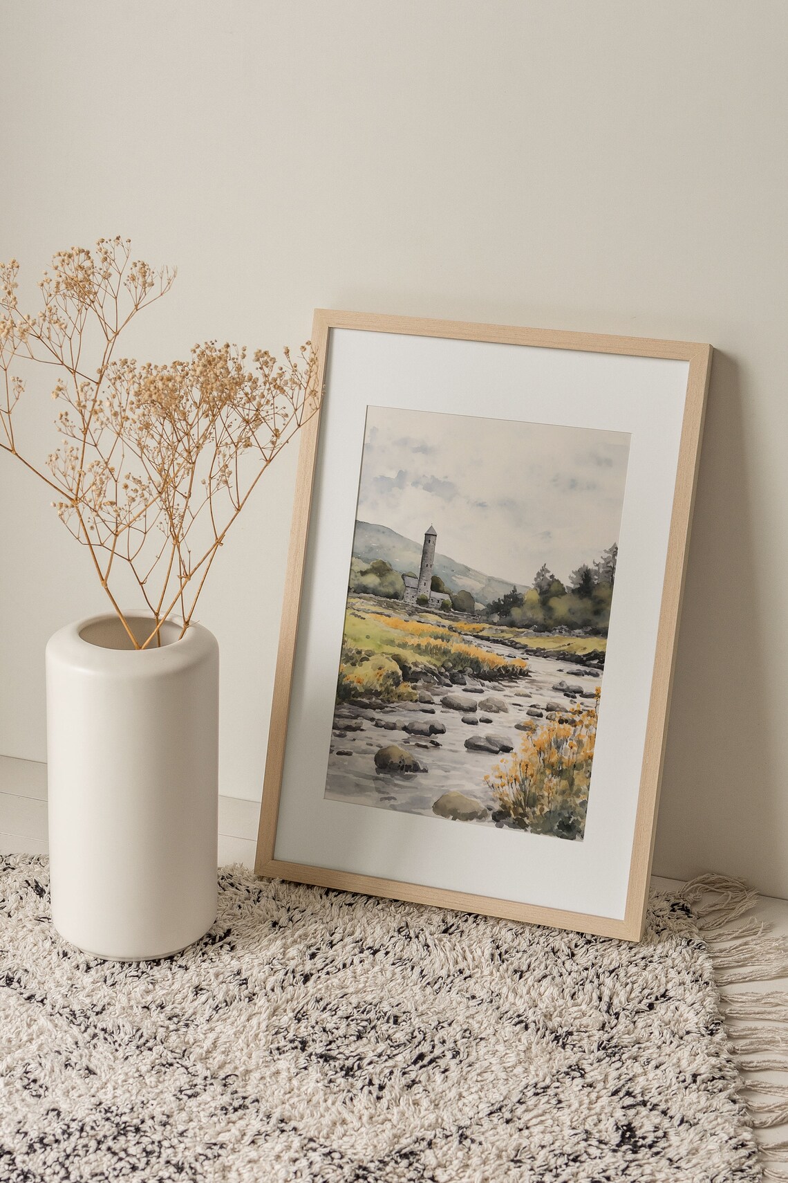 Glendalough Watercolor Art Print, Wicklow Mountains - Image 2