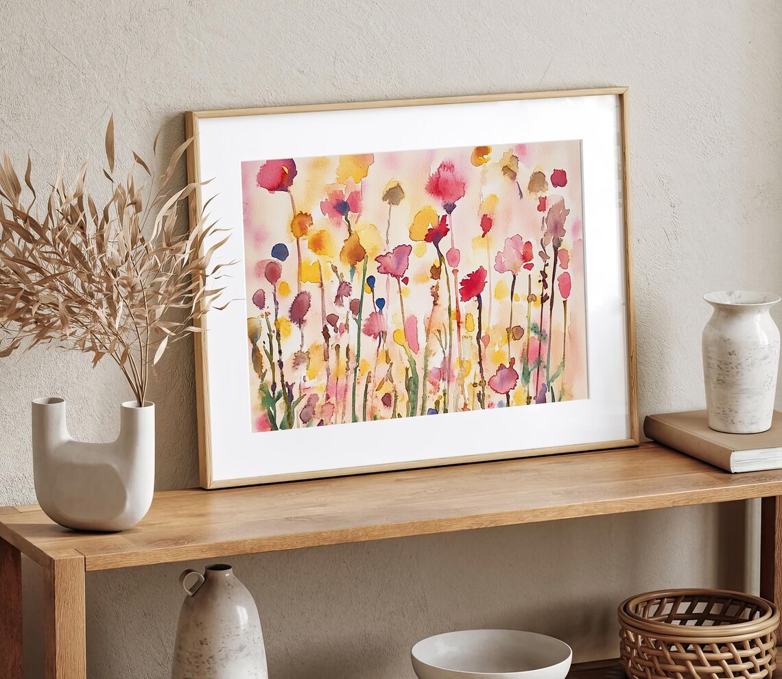 Wildflower Meadow Abstract Floral Watercolor Bloom Garden Poster - Image 2