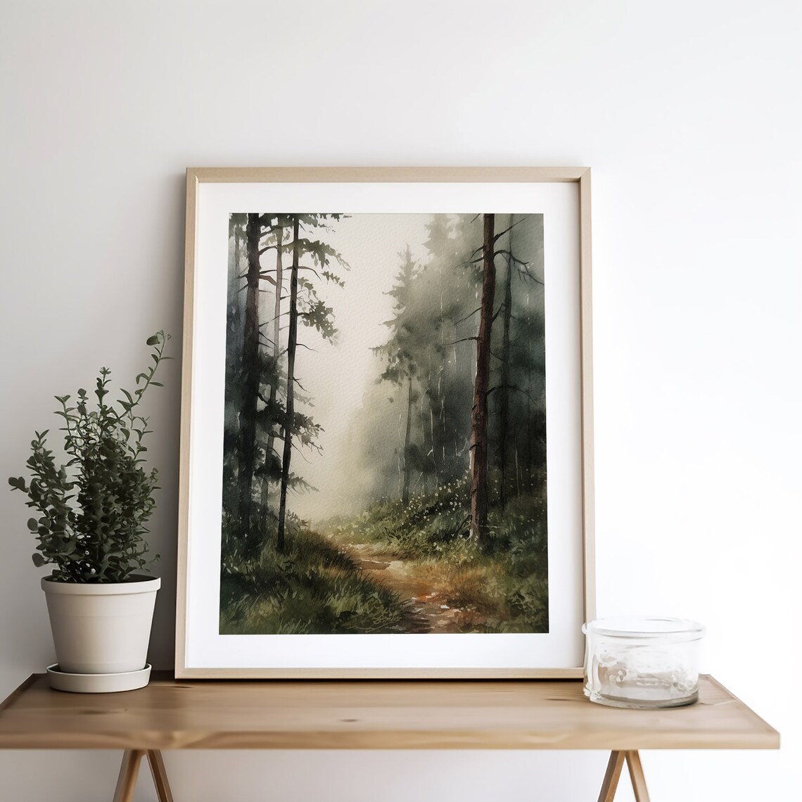 Forest Road Watercolor, North Carolina Landscape Art Print - Image 5