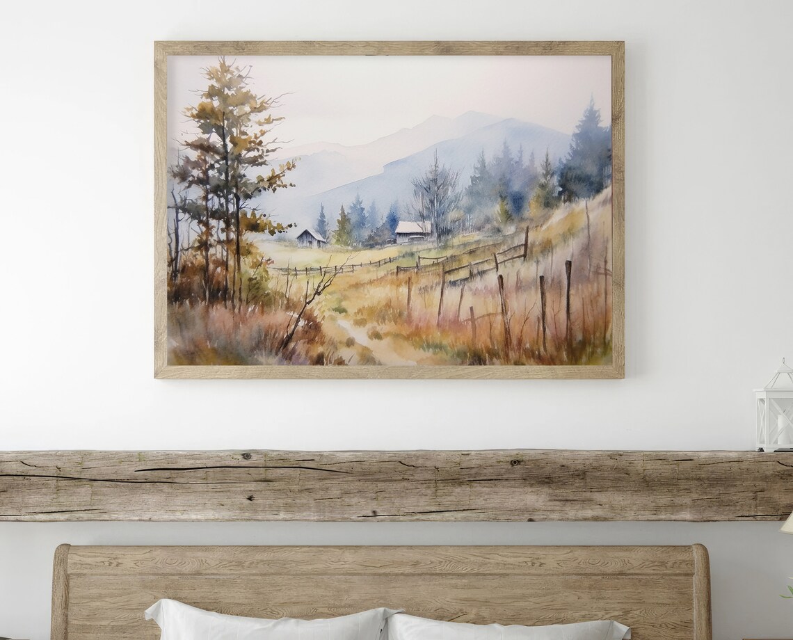 Aspen Farmhouse Landscape Art Print, Autumn Colorado - Image 2
