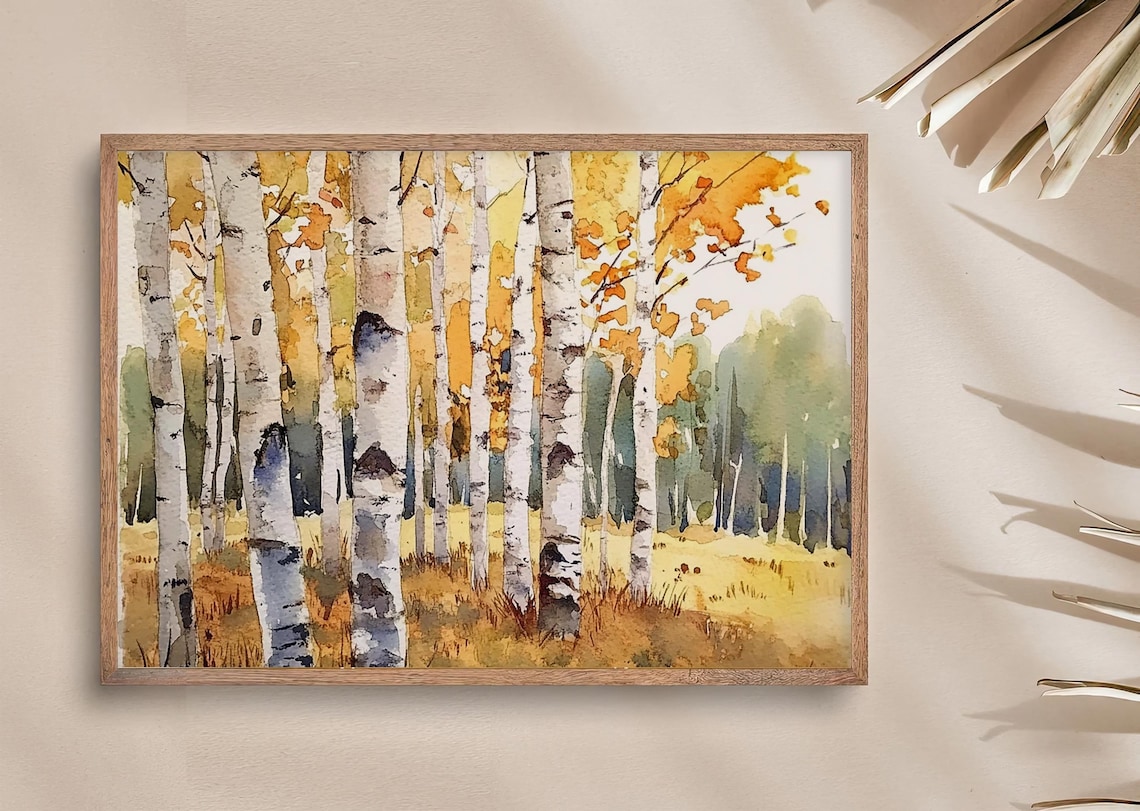 Birch Tree Painting Aspen Trees Watercolor Art Print - Image 3