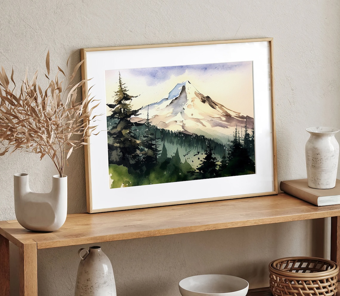 Sundial Peak Mountain Watercolor Art Print - Image 4