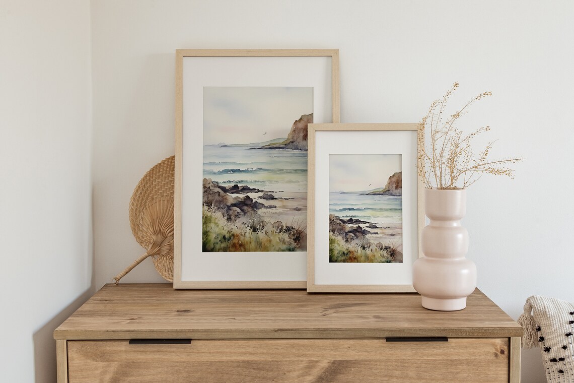 Strandhill Beach Watercolor Art Print, Sligo Ireland - Image 3