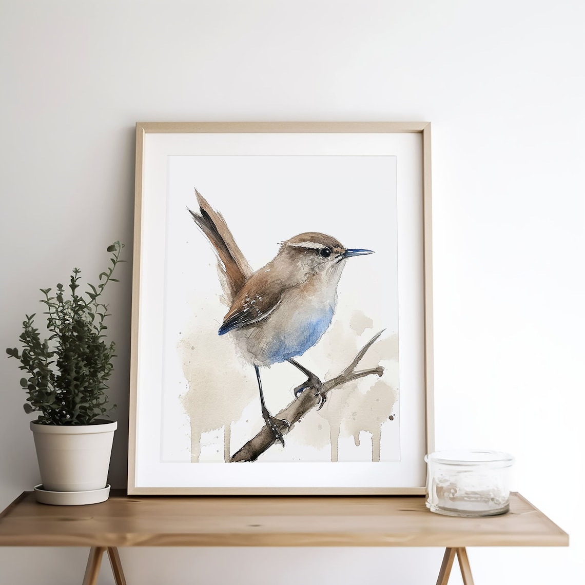 Wren Painting Cute Bird Watercolor Art Print - Image 4