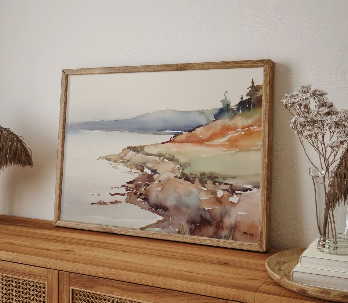 Lake Superior Watercolor Landscape Art Print - Image 5