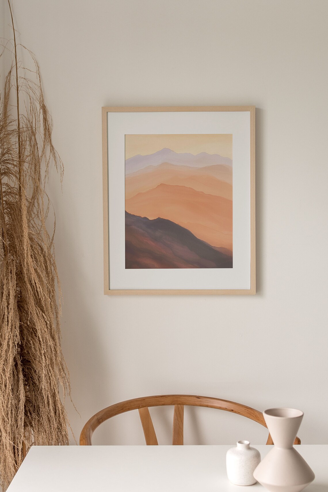 Smoky Mountains Sunrise Watercolor Art Print - Image 3