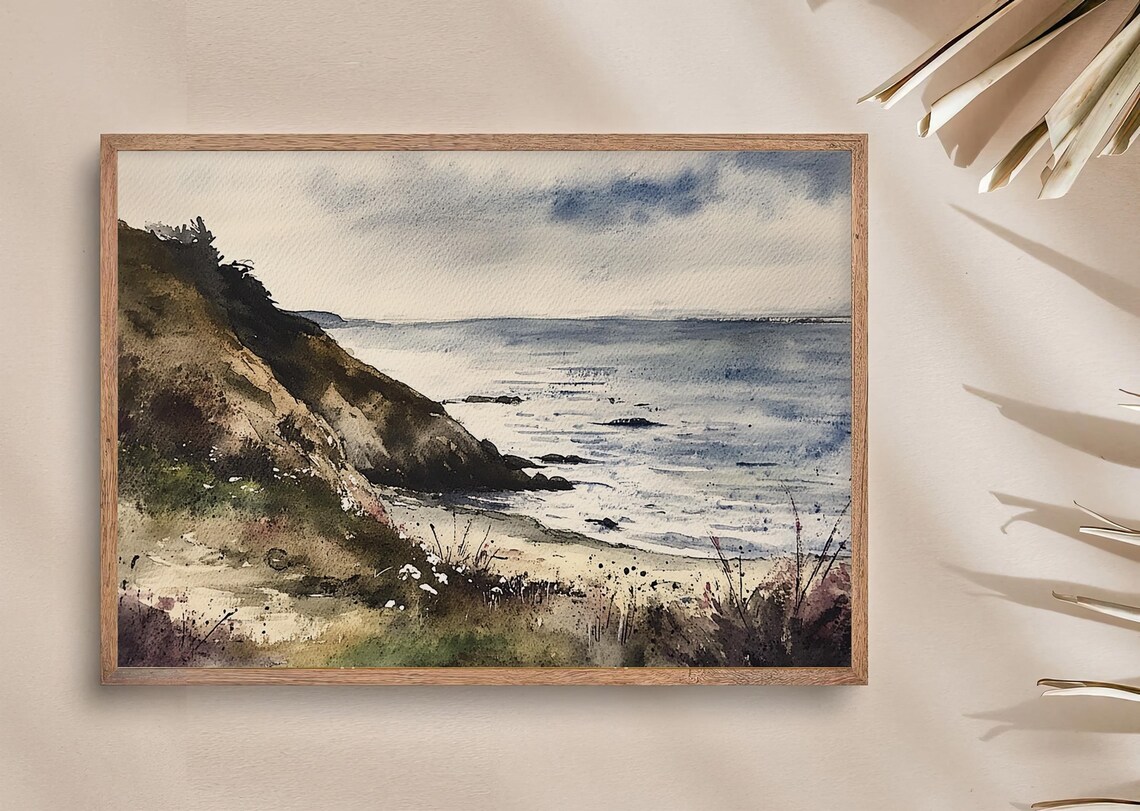 Bodega Bay Watercolor Art Print, Sonoma Coastline - Image 3