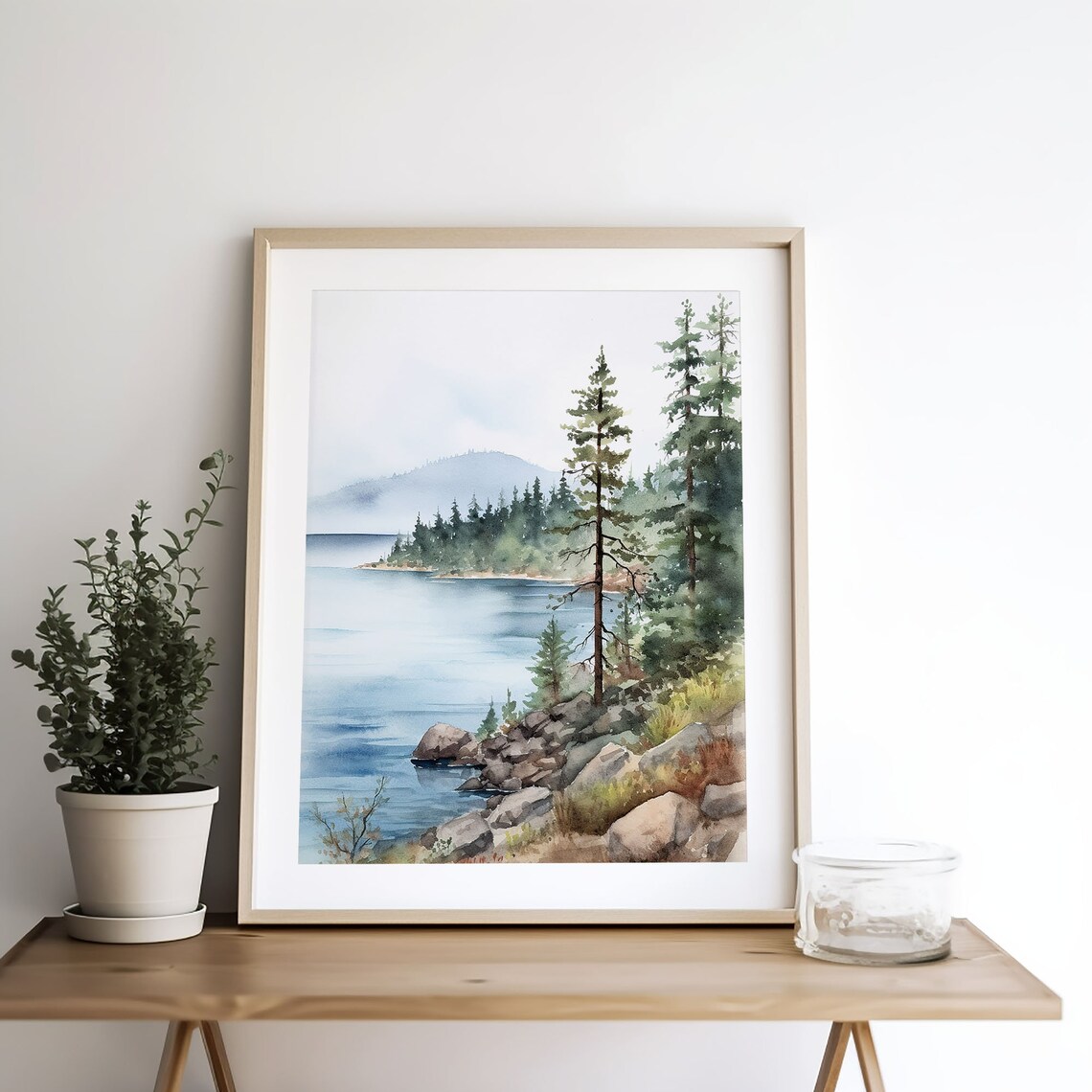 Tahoe Art Print, California Watercolor Lake Landscape - Image 5