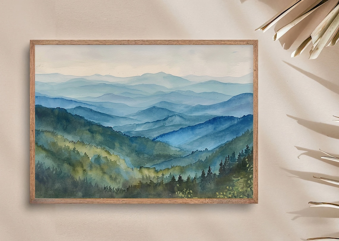 Blue Ridge Parkway Watercolor Wall Art Print - Image 4