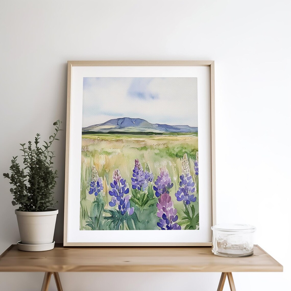 Lupine Painting Iceland Watercolor Art Print - Image 4