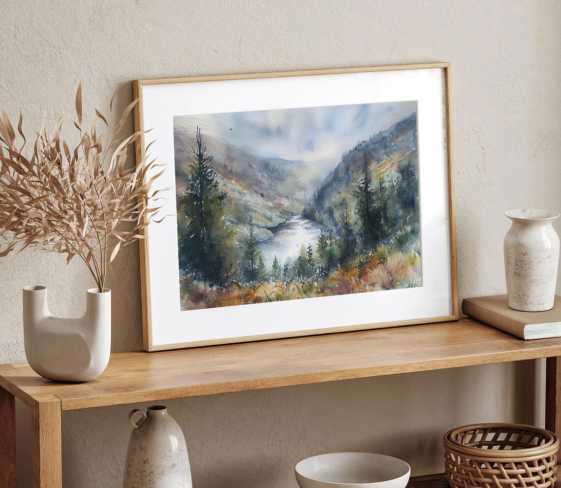 Glendalough Wicklow Watercolor Art Print, Ireland - Image 5
