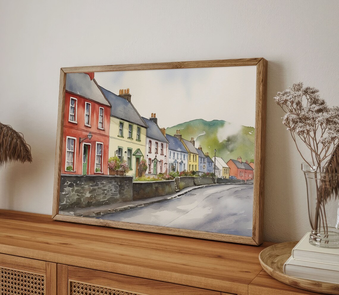 Dingle, Ireland Watercolor Cityscape Art Print - Image 4