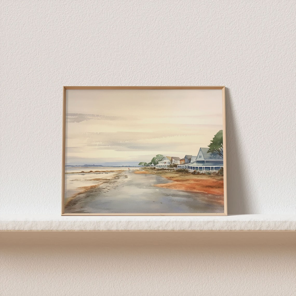 Tranquil Coastal Cottages Along a Calm Waterfront Inlet Poster - Image 4