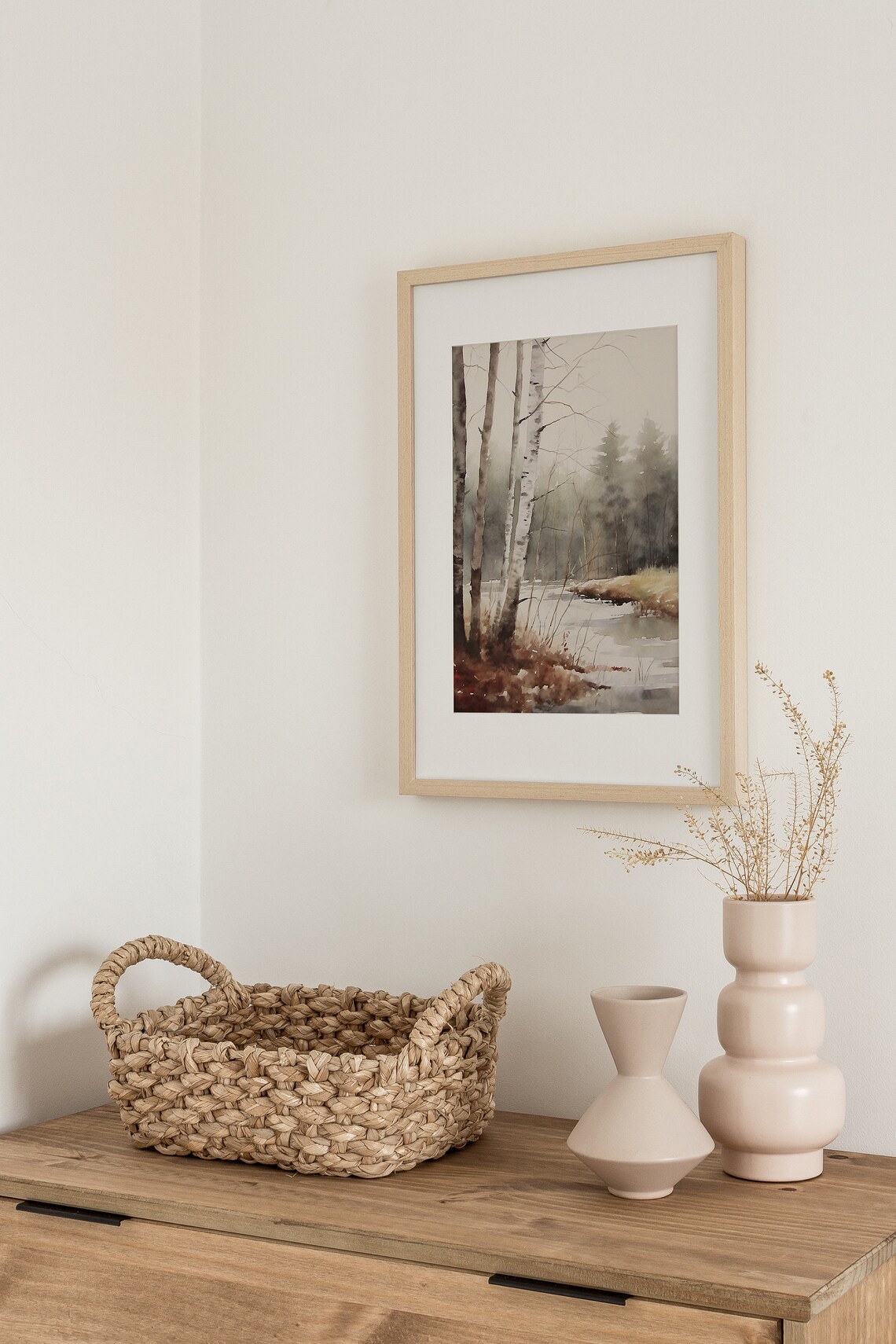 Winter Forest Aspen Landscape Watercolor Art Print - Image 5