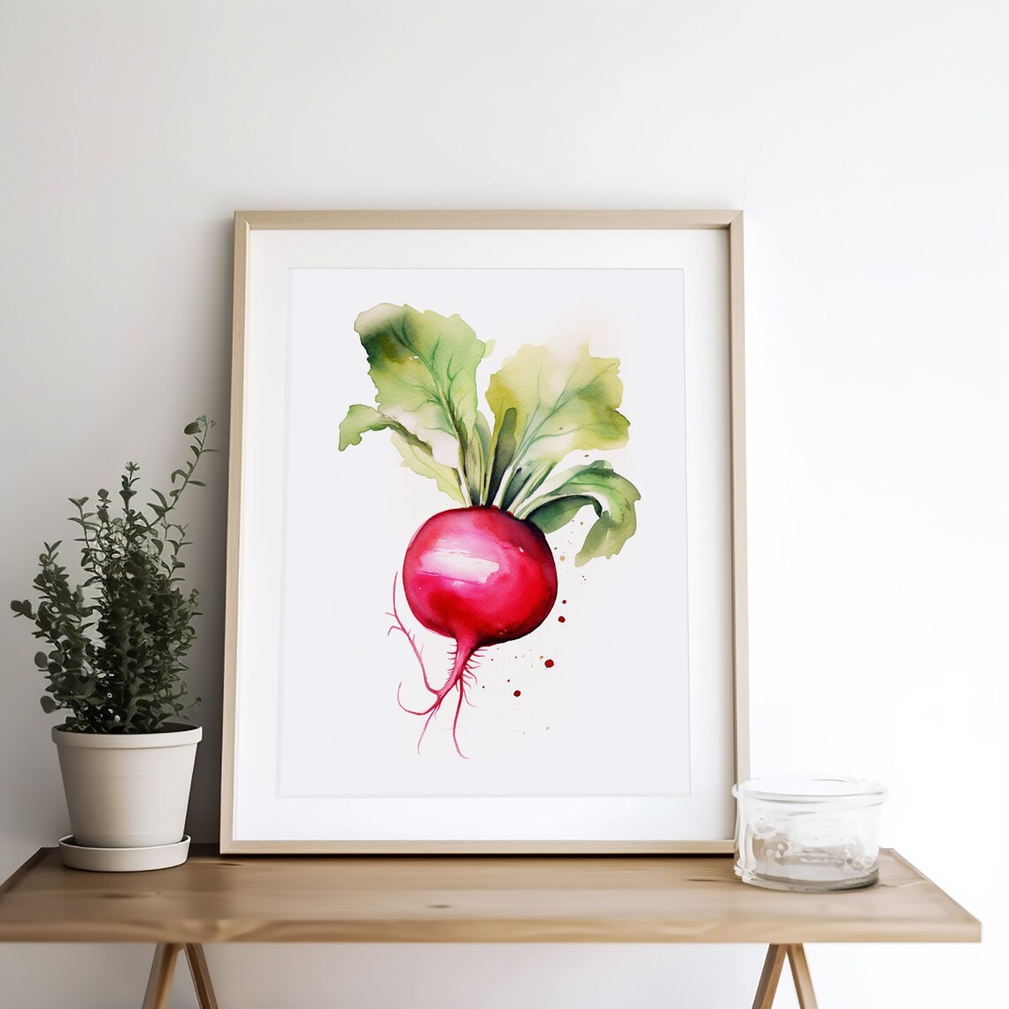 Radish Watercolor Painting, Rustic Farmhouse Art Print - Image 5