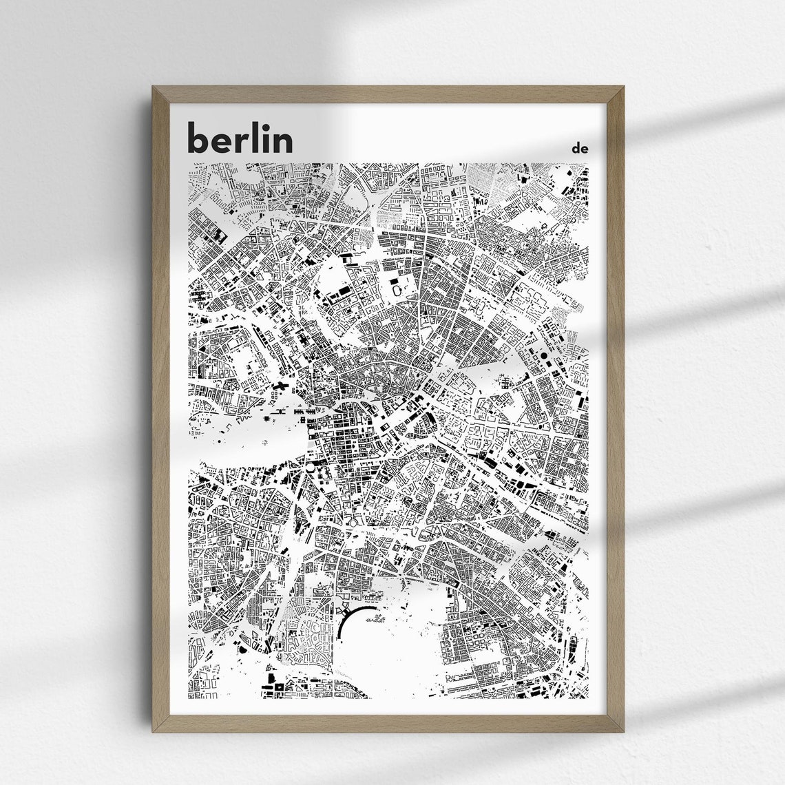 Berlin City Map Wall Art Stadtplan Germany Home Decor Street Deutschland Gift For Him Print