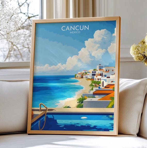 Cancun Mexico Wall Art Travel Stunning Seaside View From
