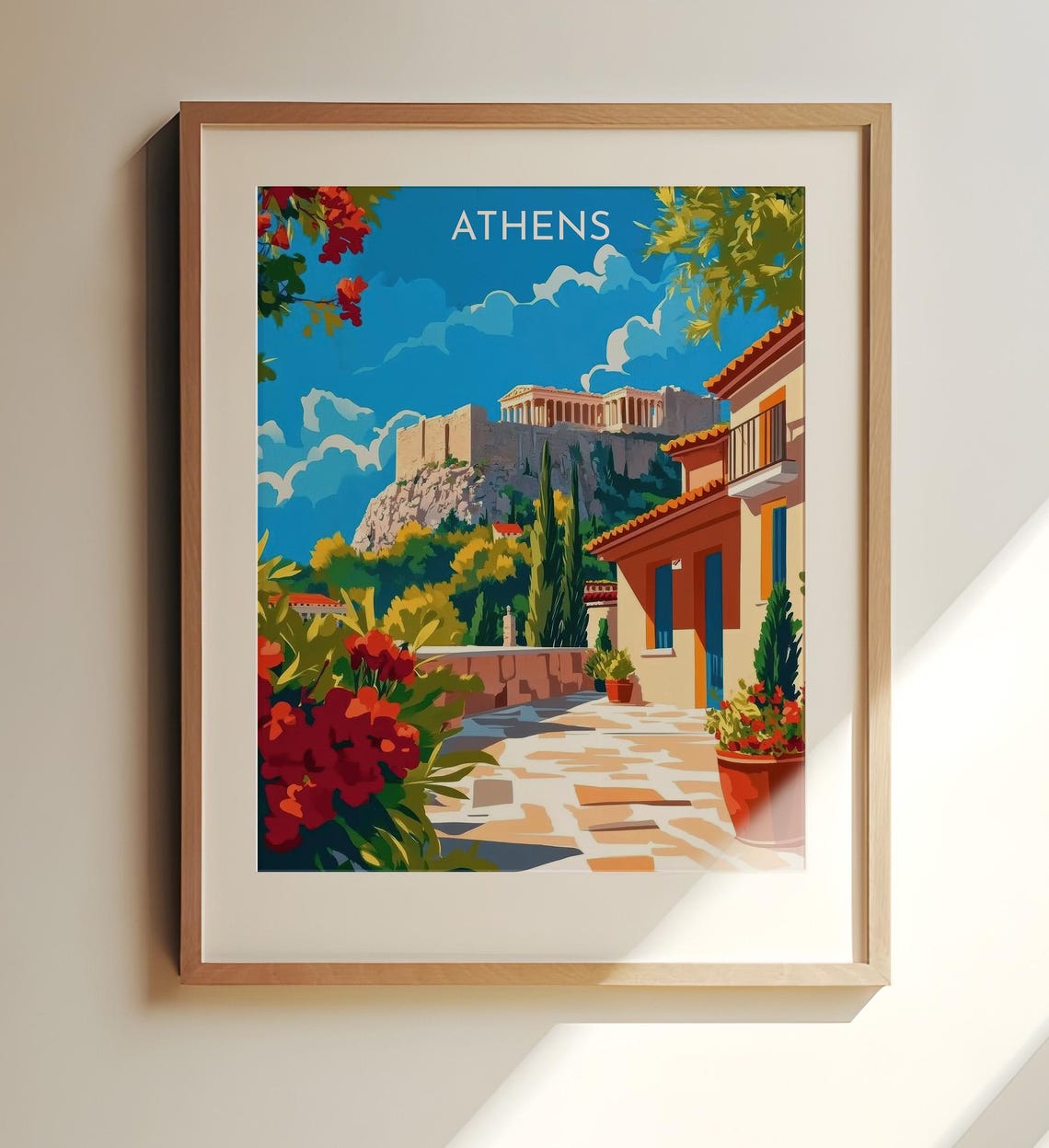 Athens Greece Acropolis Parthenon Ancient Landmark Travel Poster