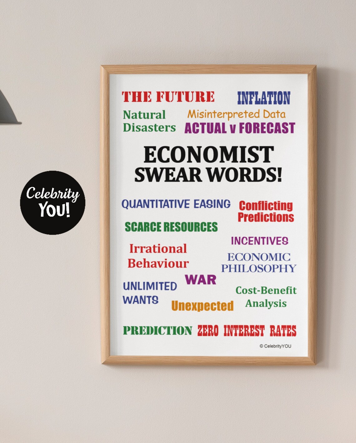 Economist Swear Words Office Sign Funny Poster - Image 3