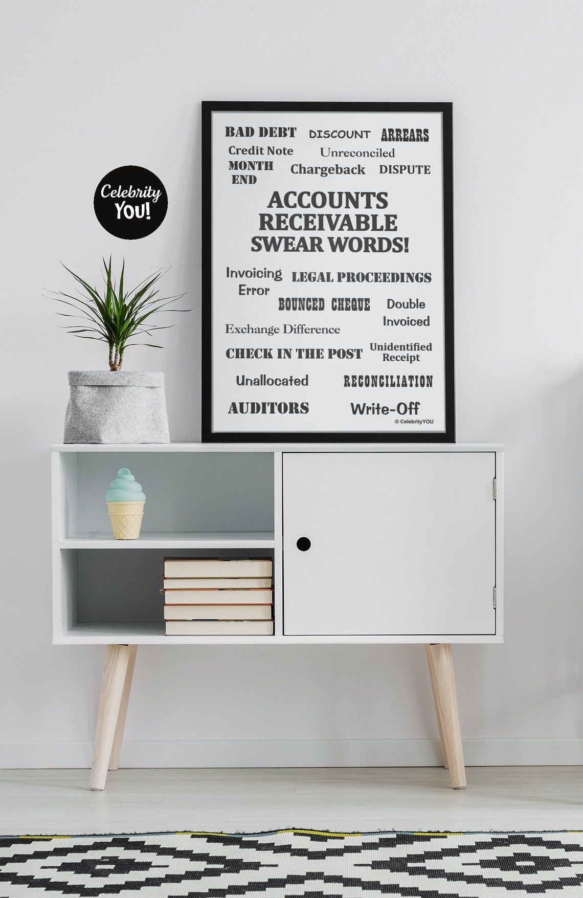 Accounts Receivable Swear Words Funny Office Humor Poster for AR Staff - Image 2
