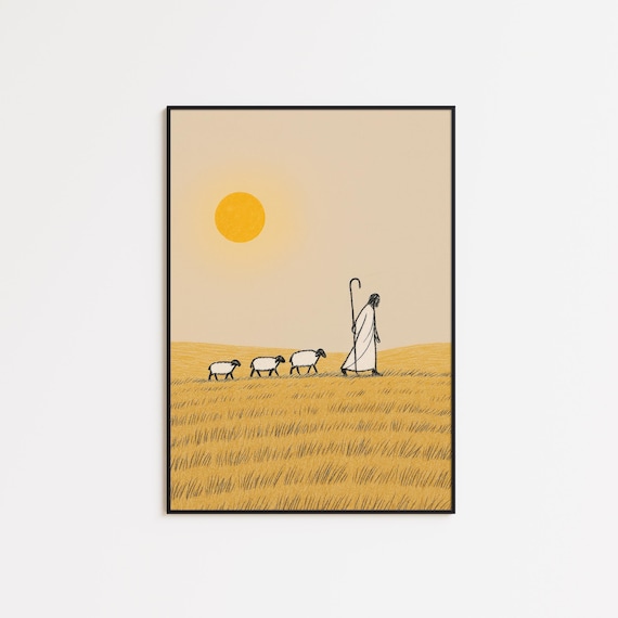 The Lord Is My Shepherd Minimalist Christian Psalm 23 Poster