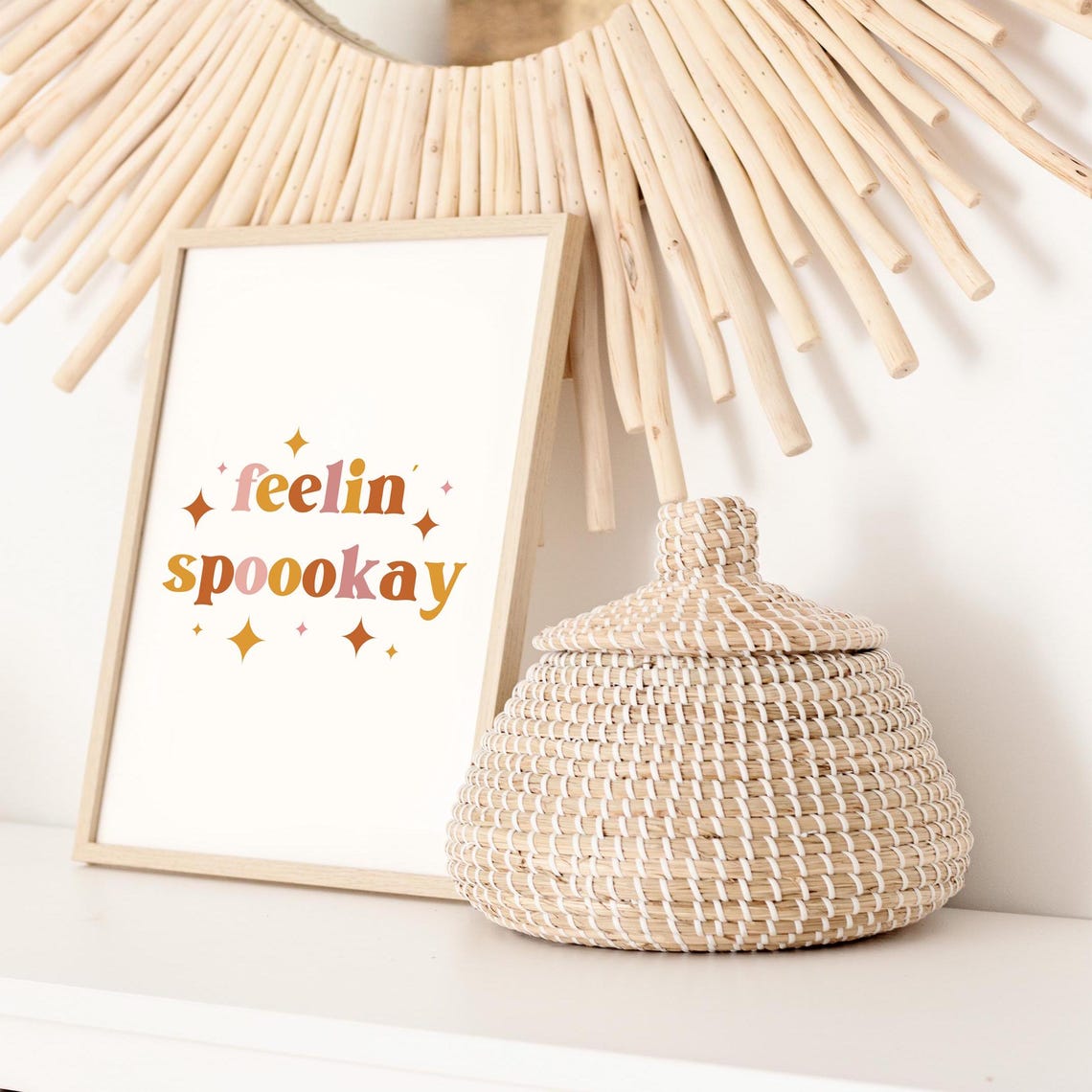 Feelin Spoookay Print Boho Halloween Print Cute Halloween Print Halloween Printables Fall Wall Art Digital Download - Image 3