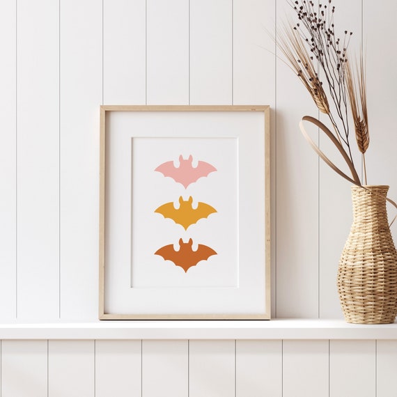 Boho Halloween Print Halloween Printables Cute Halloween Print Halloween Bats Fall Decor Digital Download