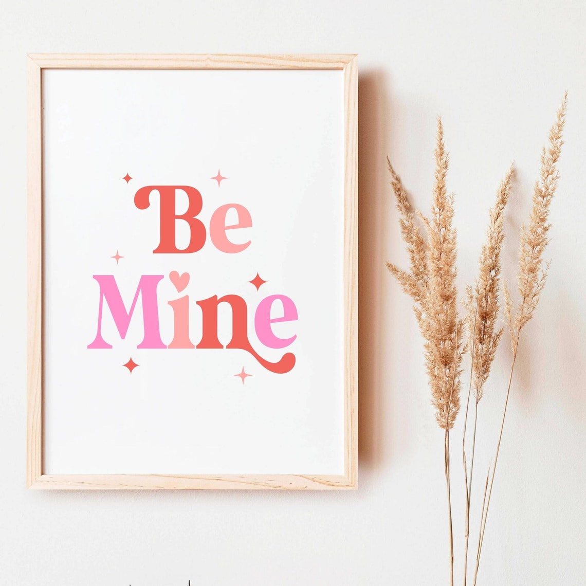Be Mine Colorful Retro Typography Valentines Day Love Poster - Image 2