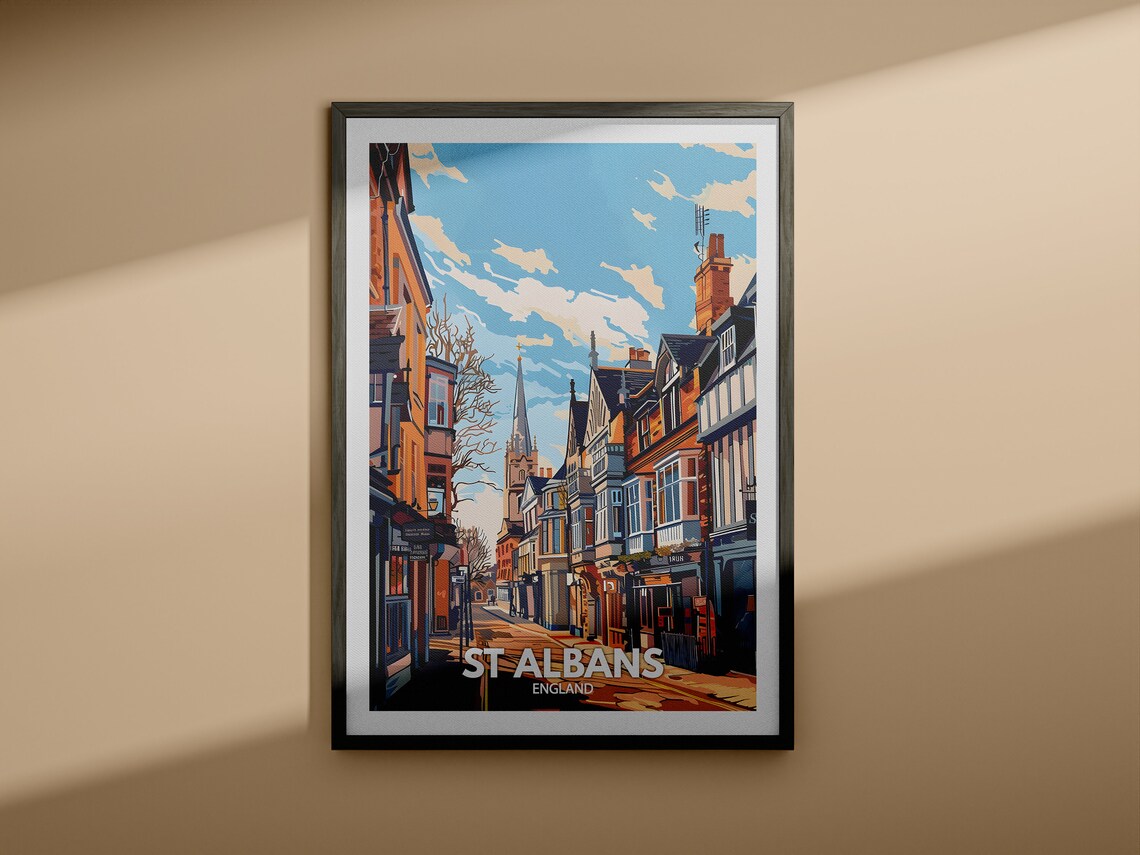 St Albans Art Print St Albans City Poster Uk Wall Art England Wall Decor British Travel Poster United Kingdom Print England City Art - Image 4