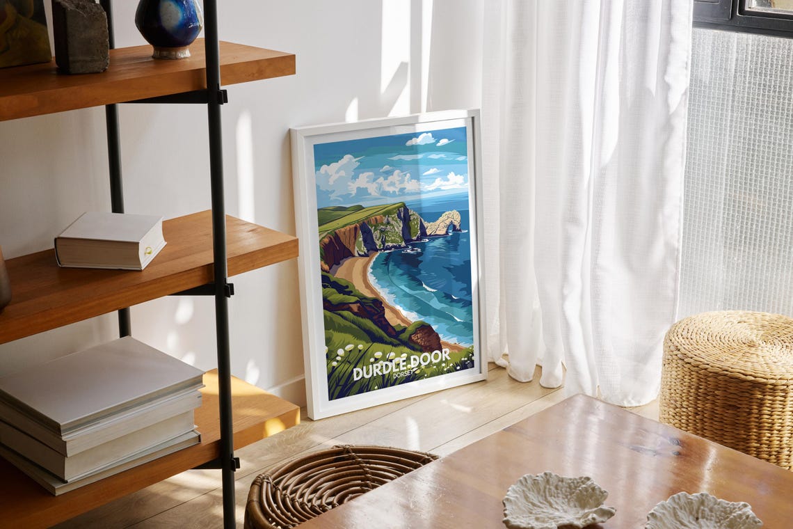 Durdle Door Dorset Jurassic Coast Limestone Arch Beach Poster - Image 2
