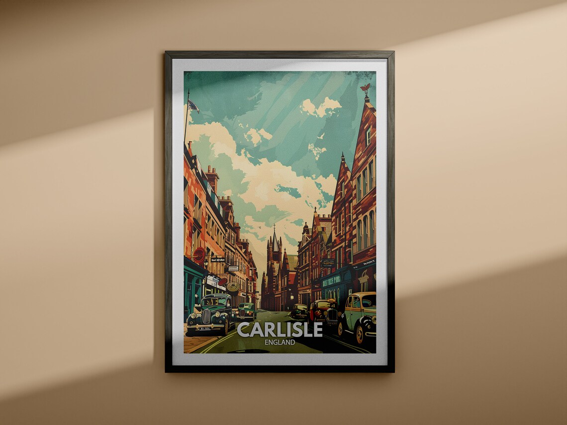 Carlisle England Historic Cathedral City Street Vintage Travel Poster - Image 4