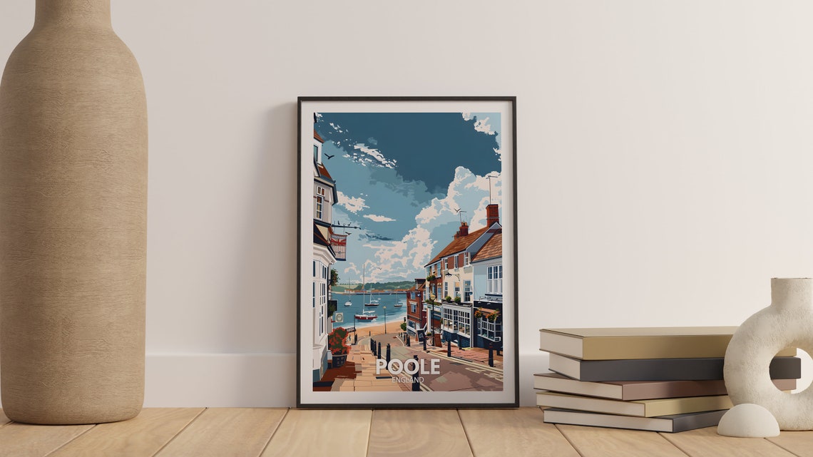 Poole England Quay Sailing Boats Harbour View Vintage Travel Poster - Image 3