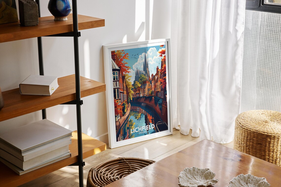 Lichfield Art Print Lichfield Poster Uk Wall Art England Wall Art Decor British Travel Poster United Kingdom Print England City Art - Image 2