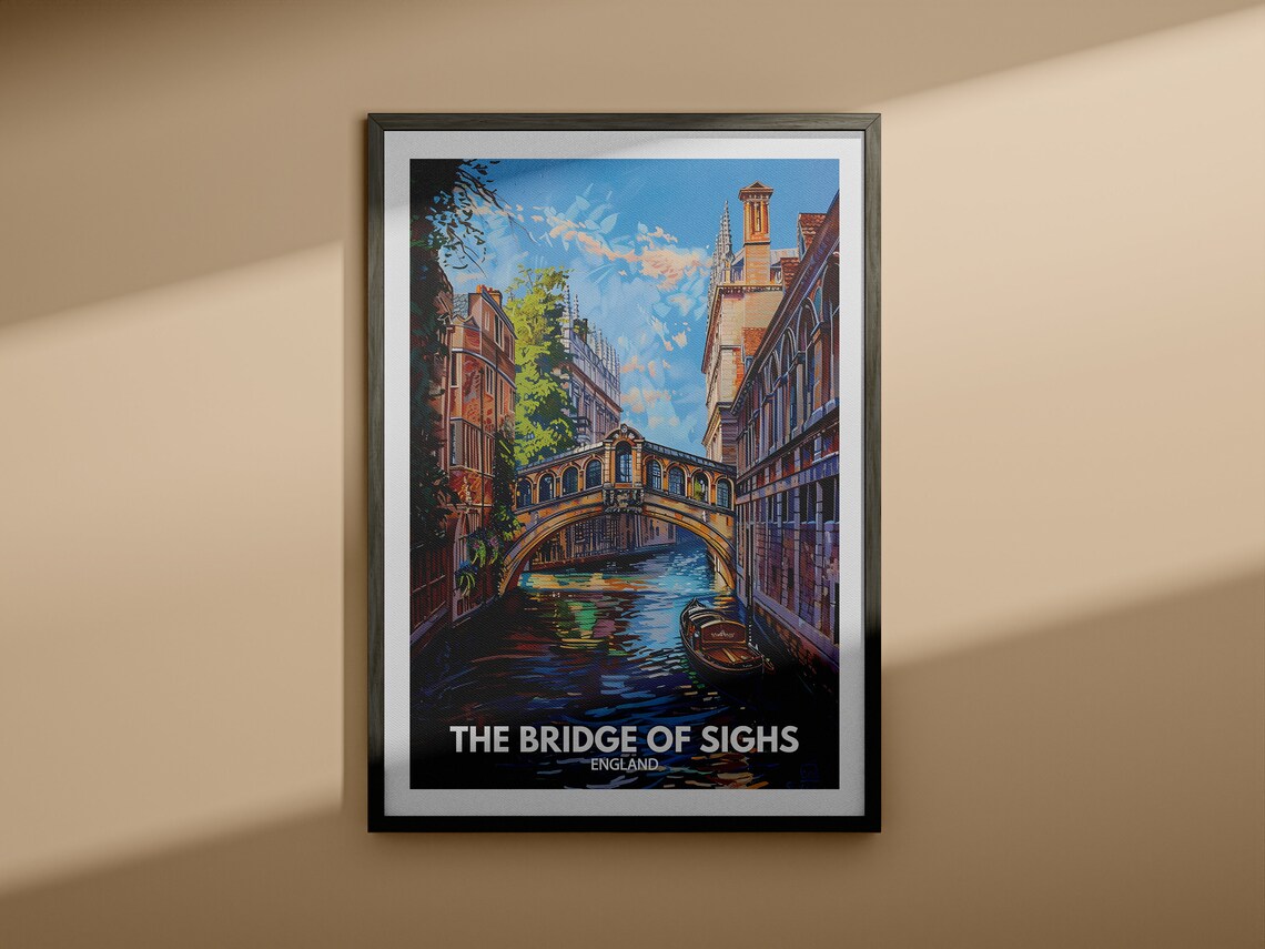 The Bridge Of Sighs England Covered Bridge Canal Water Poster - Image 4