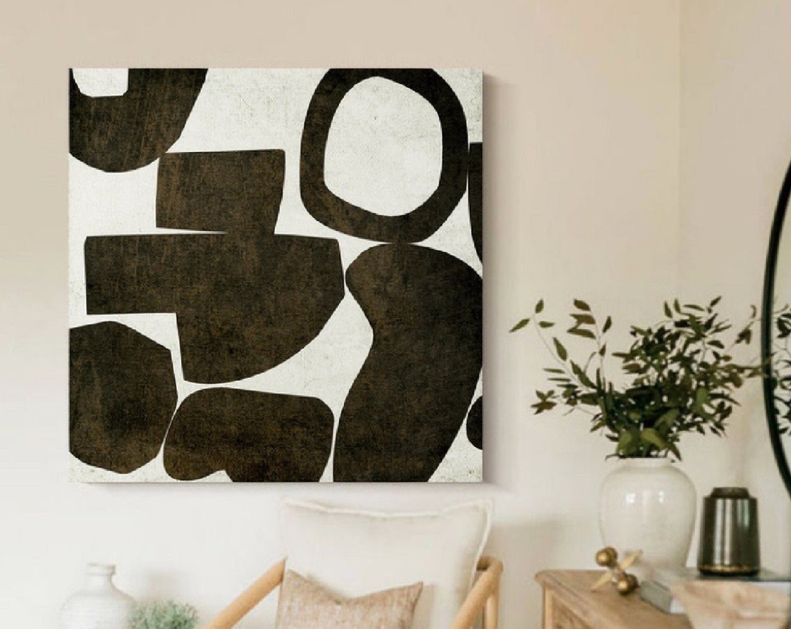 Bold Black Organic Blobs on White Minimalist Abstract Poster - Image 2