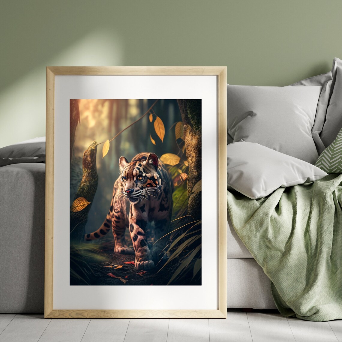 Clouded Leopard, Big Cat Animal Art Print - Image 3