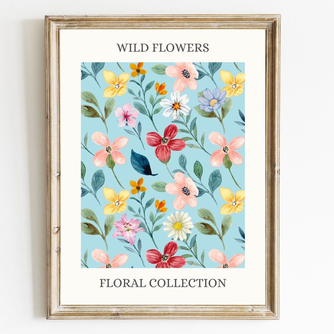 Wild Flowers Watercolor Botanical Floral Collection Garden Poster