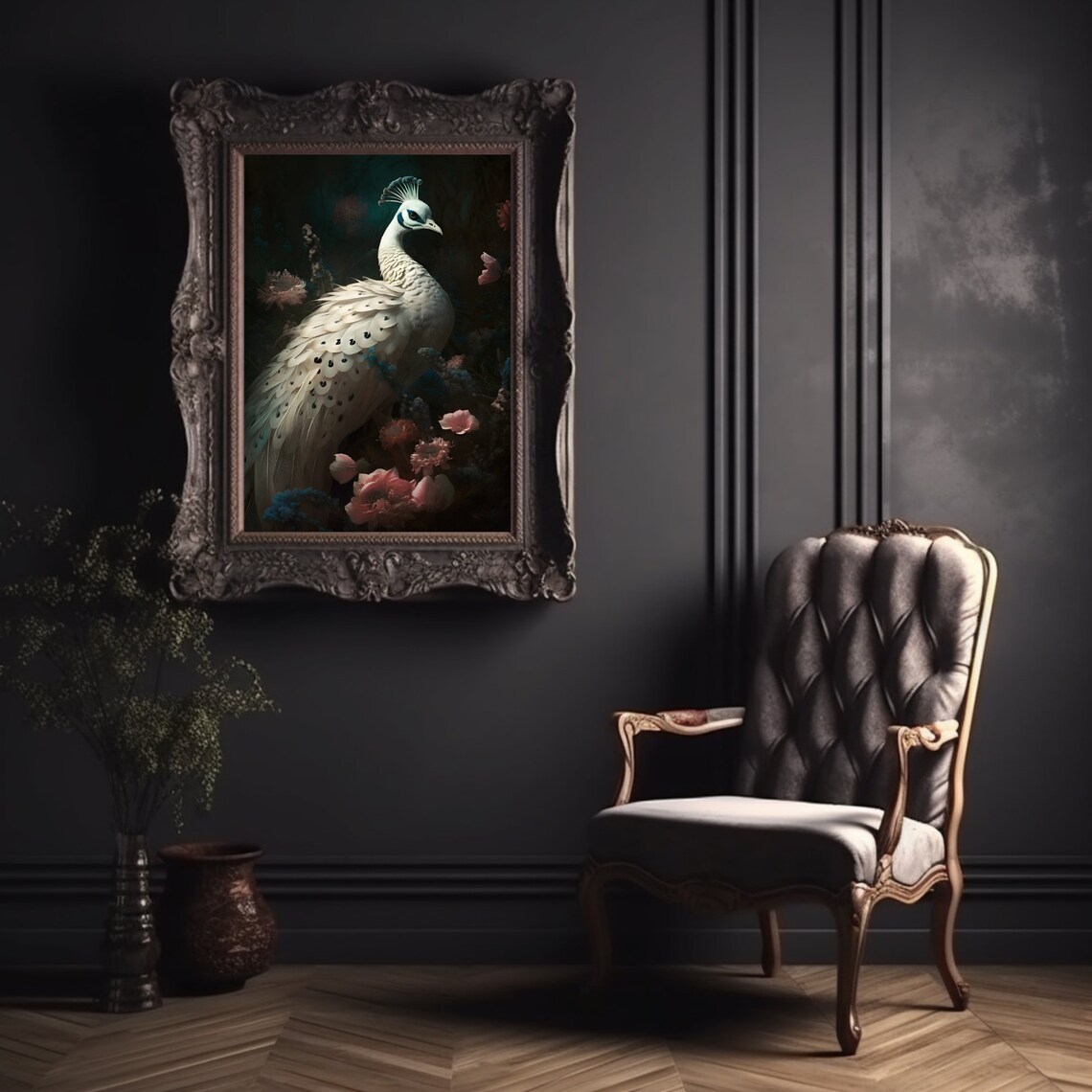 Peacock Boho Vintage Bird Art Print, Exotic Bird - Image 3
